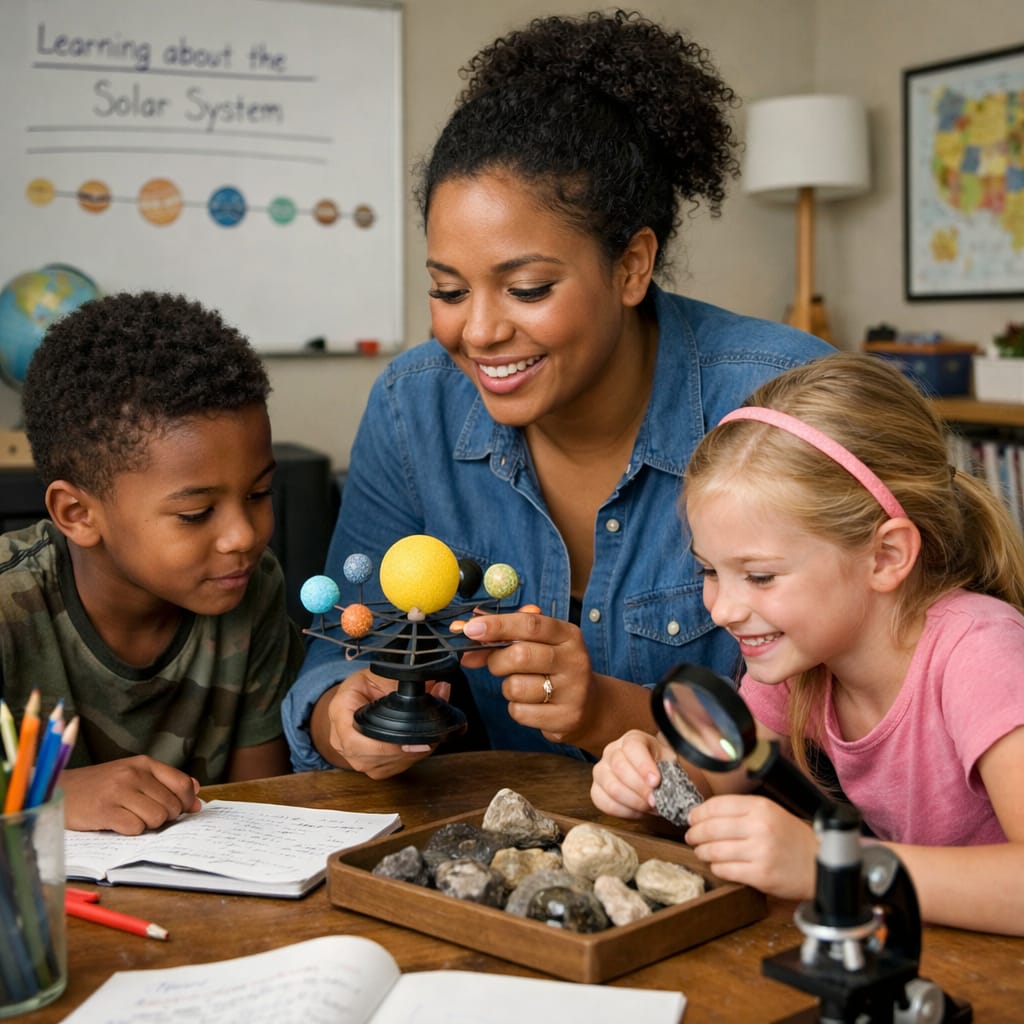 Parent supporting home learning